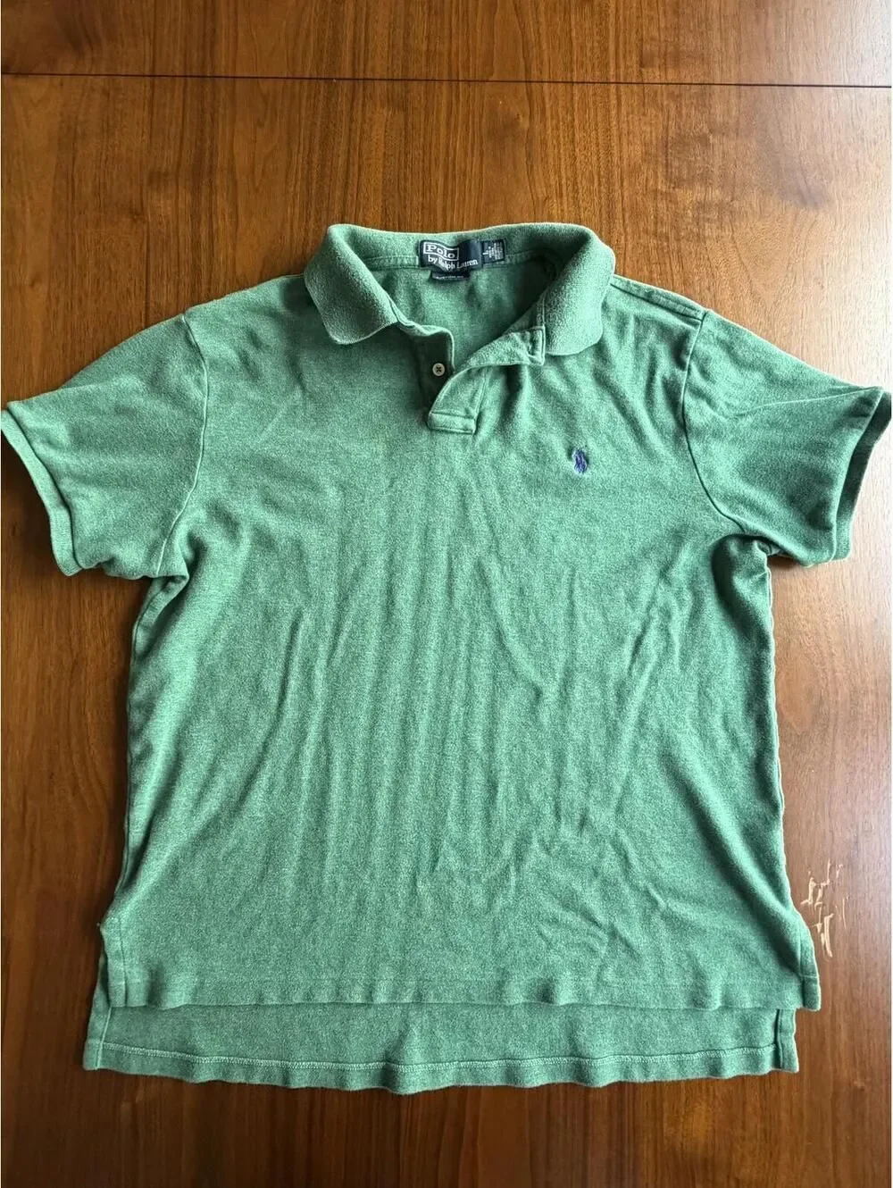 Polo Ralph Lauren Men's Custom Fit Green Short Sleeve Polo Shirt - Size L